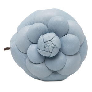 Pre-Loved Chanel Leather Camellia Flower Brooch